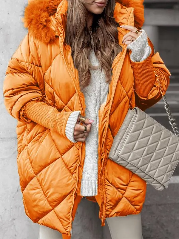 Women's Winter Zip-Up Hoodie Diamond Extra Set