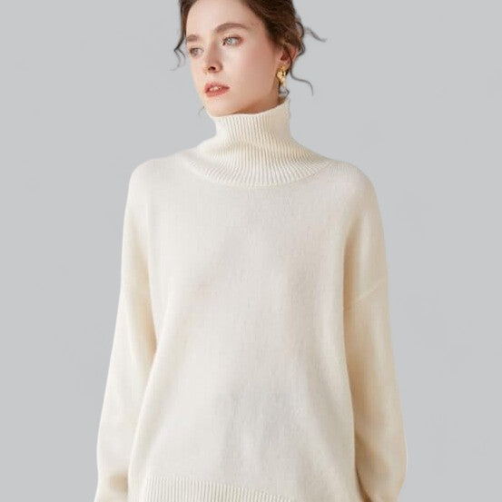 Women’s Cashmere Turtleneck Sweater – Elegant, Soft Winter Pullover