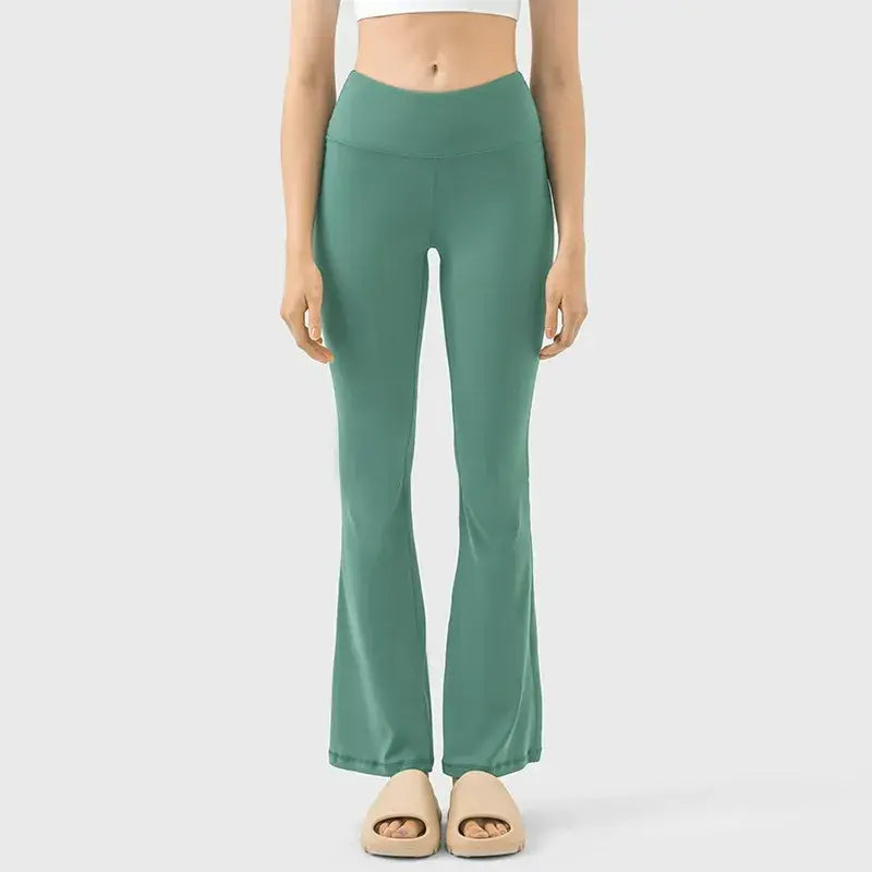 Slim Hip Flared Yoga Pants – High Elastic Nude Sense